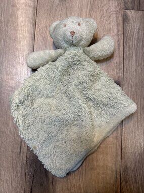 Blankets & Beyond LOVED Green Teddy Bear Security Blanket Lovey Plush 18"x18" Pr